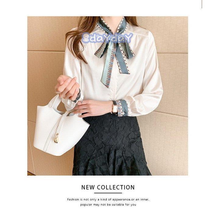【迅速出荷】 ブラウス レディース 40代 春秋 オシャレブラウス 白シフォンシャツリボンネック 長袖トップス パフスリーブ おしゃれ 上品 通勤OL シャツ30代 新作