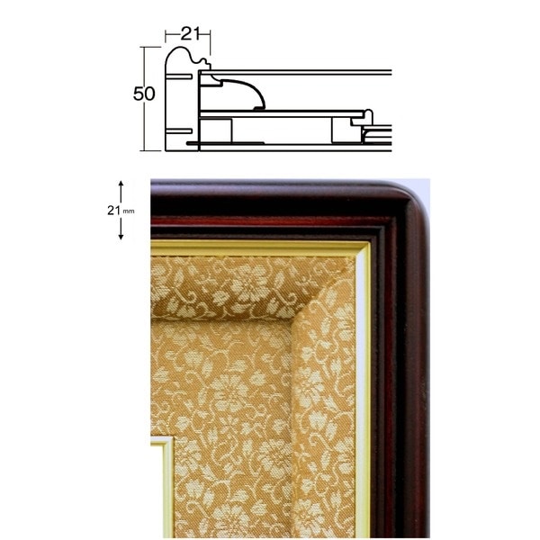 日本製 叙勲額/フレーム 勲記サイズ（595420mm）/茶ドンス 化粧箱/黄袋