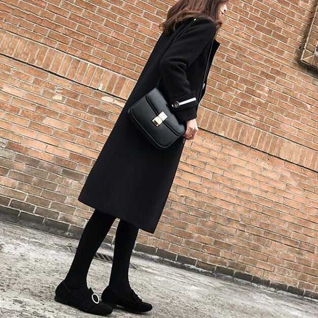 レディース ジャケット 上着 羽織り コート アウター チェスターコート ライン ミドル丈 Vネック 映え 高見え 可愛い かわいい 韓国 かっこいい カジュアル 大人 上品 シンプル クラシック l