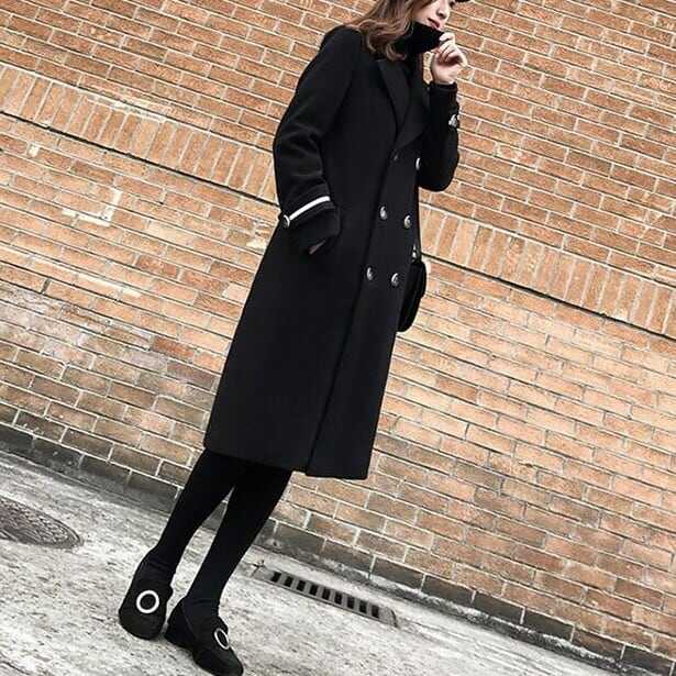 レディース ジャケット 上着 羽織り コート アウター チェスターコート ライン ミドル丈 Vネック 映え 高見え 可愛い かわいい 韓国 かっこいい カジュアル 大人 上品 シンプル クラシック l