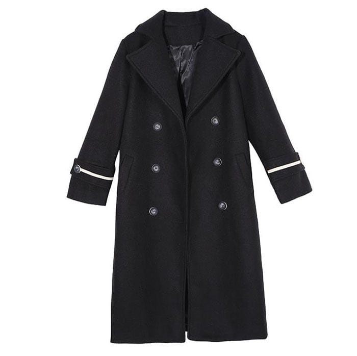 レディース ジャケット 上着 羽織り コート アウター チェスターコート ライン ミドル丈 Vネック 映え 高見え 可愛い かわいい 韓国 かっこいい カジュアル 大人 上品 シンプル クラシック l