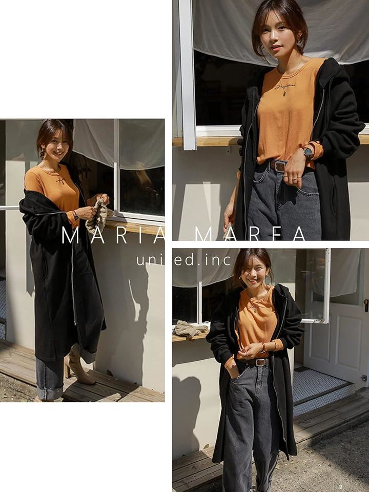 マリアマーファ あったか 裏起毛 フード付き ロングパーカー スリット入り もこもこ コート 秋 冬 トレーニングウェア 大きい サイズ 大きめ ビックシルエット(ブラック, XL) マリアマーファ あったか 裏起毛 フード付き ロングパーカー スリット入り もこもこ コート 秋 冬 トレーニングウェア 大きい サイズ 大きめ ビックシルエット(ブラック, XL)