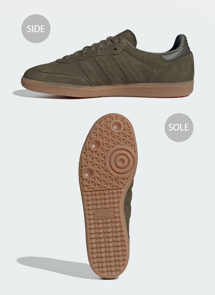 IG1242 スニーカー SAMBA サンバ OLIVE SHADOW GUM シューズ レザーアッパー スエード シャドー ガムラバーソール