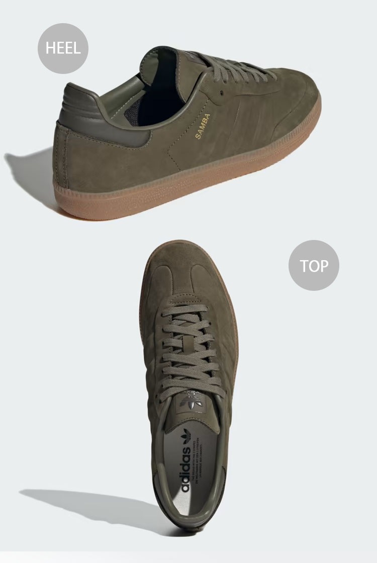IG1242 スニーカー SAMBA サンバ OLIVE SHADOW GUM シューズ レザーアッパー スエード シャドー ガムラバーソール