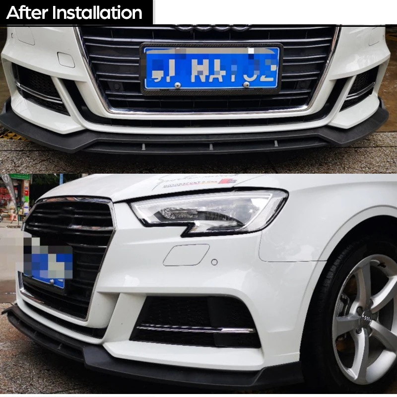 アウディA3,s3,s3,8v,2016-2019,sラインまたは3のみ用のカーボンファイバー光沢のある黒のフロントバンパー アウディA3,s3,s3,8v,2016-2019,sラインまたは3のみ用のカーボンファイバー光沢のある黒のフロントバンパー