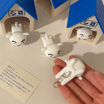 オジャガデザイン　クレヨンしんちゃん　シロ　キーカバー クレヨンしんちゃん ぬいぐるみリールキーカバー（シロ