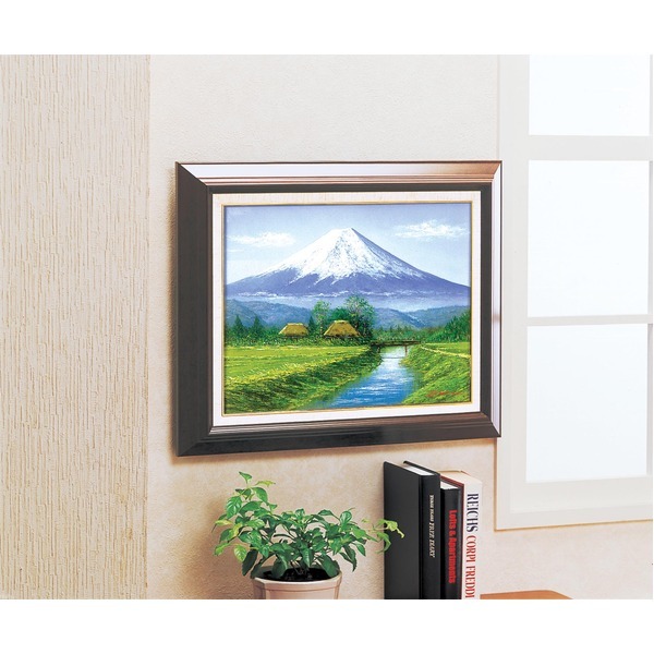 真作‼️ 田所　洋作　忍野富士　油絵画 木製フレーム付き 真作‼️ 田所 洋作 忍野富士 油絵画 木製フレーム付き 一枚の繪