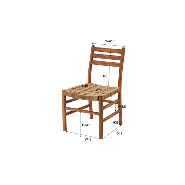 ダイニングチェア/食卓椅子 2脚セット 幅50cm奥行54cm高さ89cm座面高43cm 木製素材 リビング