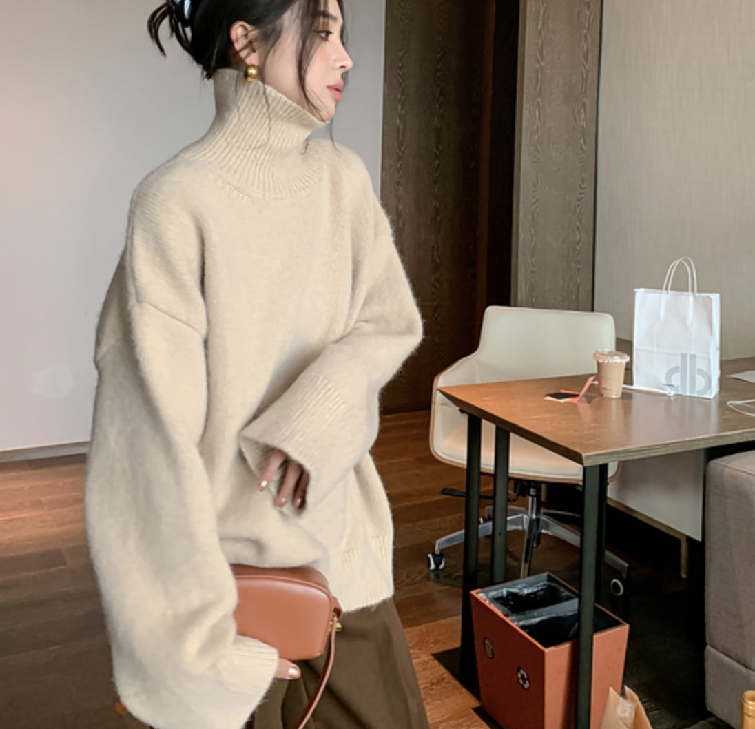トップス ニットソー セーター 袖あり 長袖 タートルネック 伸縮性 薄手 かわいい 大人可愛い きれいめ シンプル 大人 上品 おしゃれ お洒落 タートルネック レディース ニット セーター 長袖 トップス