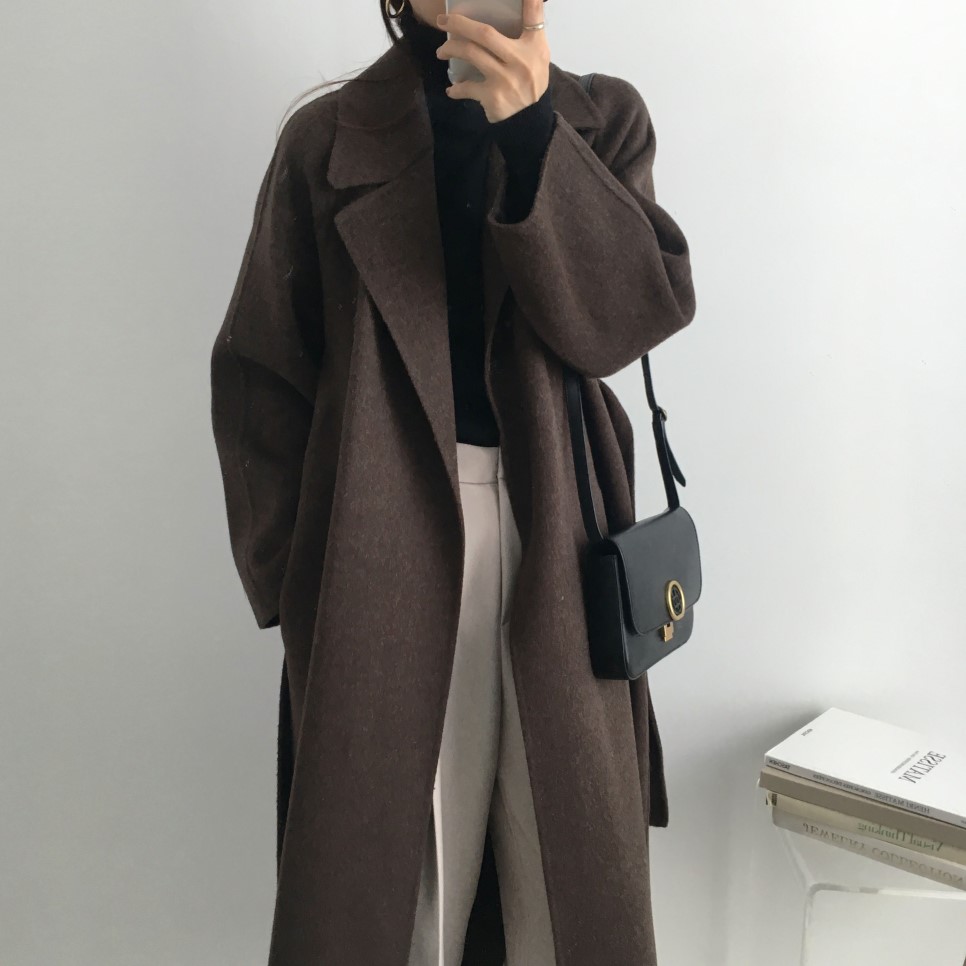 秋冬定番 アウター ベルト付き フリース　調整可能 体型カバー ロングチェスターコート 厚い 韓国 ファッション パーカー ノーカラージャケット レディース ロング 通勤 通学 冷房対策 カジュアル
