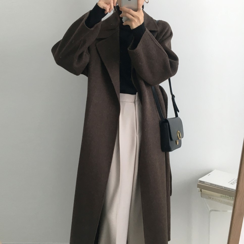 秋冬定番 アウター ベルト付き フリース　調整可能 体型カバー ロングチェスターコート 厚い 韓国 ファッション パーカー ノーカラージャケット レディース ロング 通勤 通学 冷房対策 カジュアル