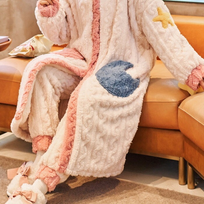 もこもこ モコモコ ガウン＋パンツ 2点セット ツーピース ルームウェア レディース ホームウェア 部屋着 寝巻き パジャマ ルームワンピース フード付き フード 耳付き うさ耳 うさぎ