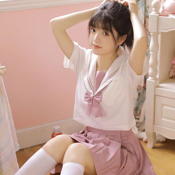 Qoo10] 新作 セーラー服4点セット 上下セット