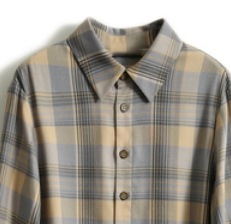 チェック柄長袖シャツ トップス シャツ ブラウス ロング丈 長袖 襟付き ストレート ポケット