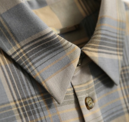 チェック柄長袖シャツ トップス シャツ ブラウス ロング丈 長袖 襟付き ストレート ポケット