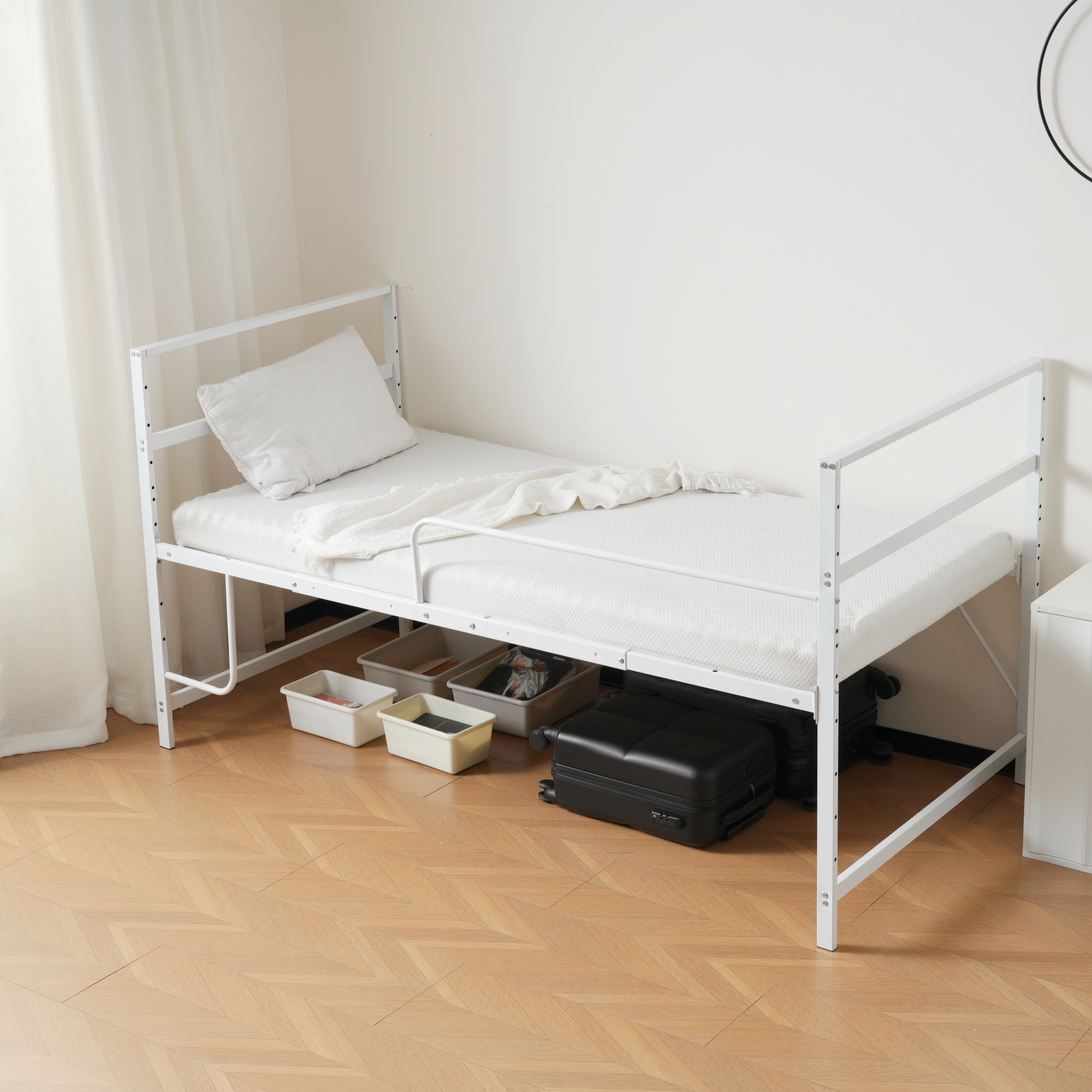 【国内発送】ロフトベッドシングルパイプベッドロータイプ収納大人システムベッドスチール北欧風耐震一人暮らしベッド190 【国内発送】ロフトベッドシングルパイプベッドロータイプ収納大人システムベッドスチール北欧風耐震一人暮らしベッド190