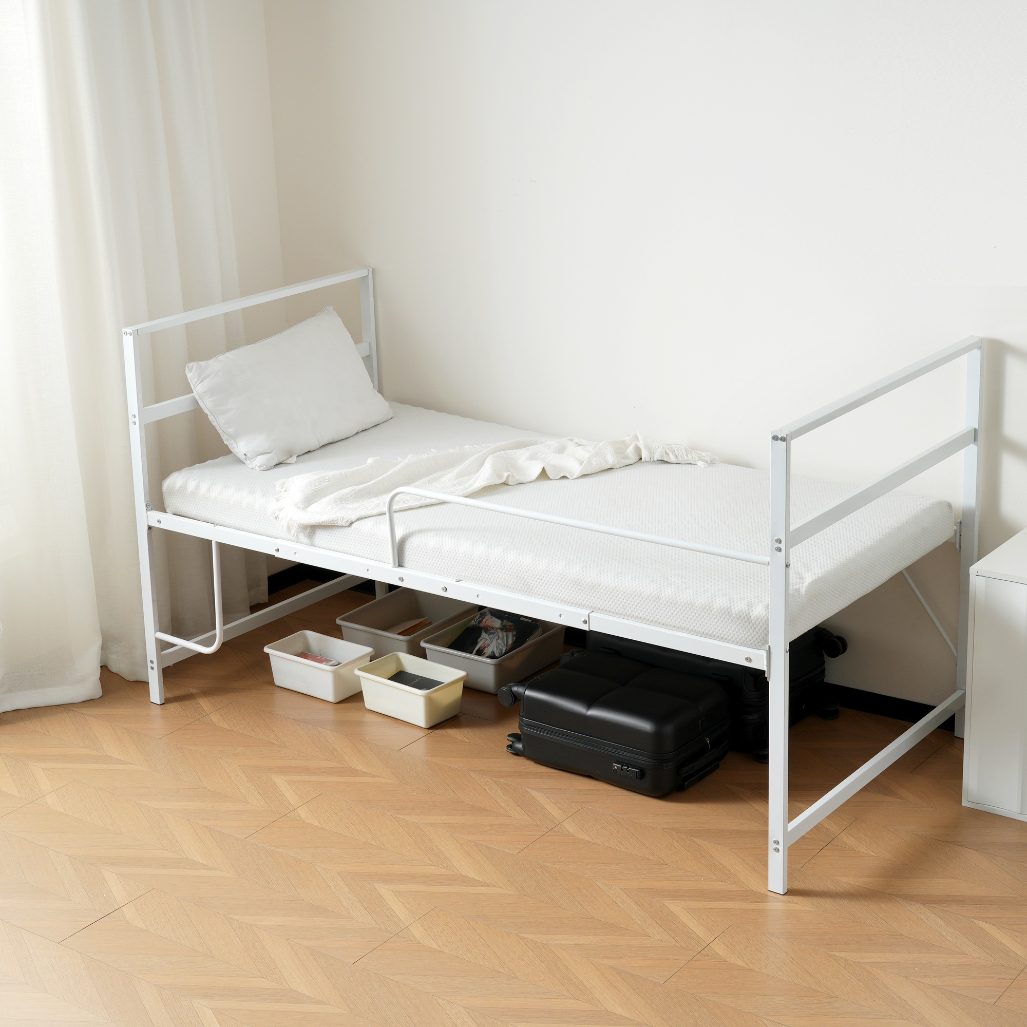 【国内発送】ロフトベッドシングルパイプベッドロータイプ収納大人システムベッドスチール北欧風耐震一人暮らしベッド190 【国内発送】ロフトベッドシングルパイプベッドロータイプ収納大人システムベッドスチール北欧風耐震一人暮らしベッド190