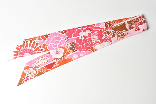 エルメス ツイリー スカーフ HERMES シルクツイル フラワー/馬車