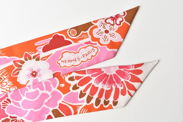 エルメス ツイリー スカーフ HERMES シルクツイル フラワー/馬車