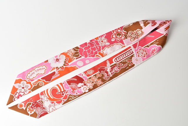 エルメス ツイリー スカーフ HERMES シルクツイル フラワー/馬車