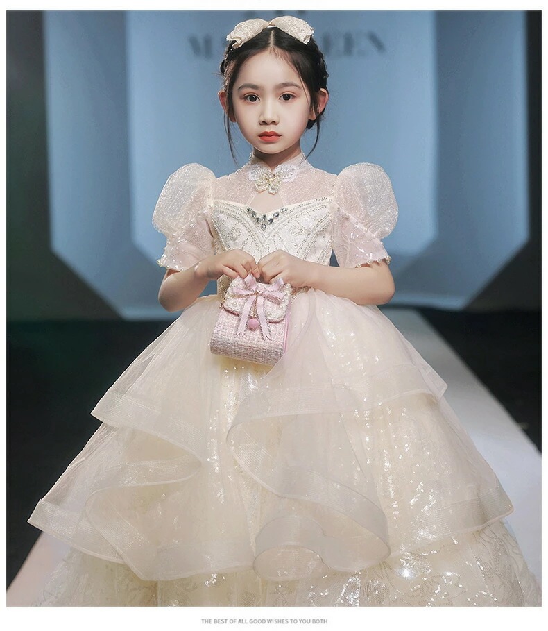 子供ドレス 女の子 ピアノ 発表会 レースドレス ワンピース 子供 ドレス 結婚式 七五三 ジュニア キッズ ワンピース お姫様 プリンセスドレス フォーマル 子ども ロングドレス c-lifu-64