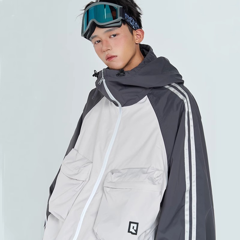 グレー ストライプ スノーボードウェア スノーボードウェア グレー