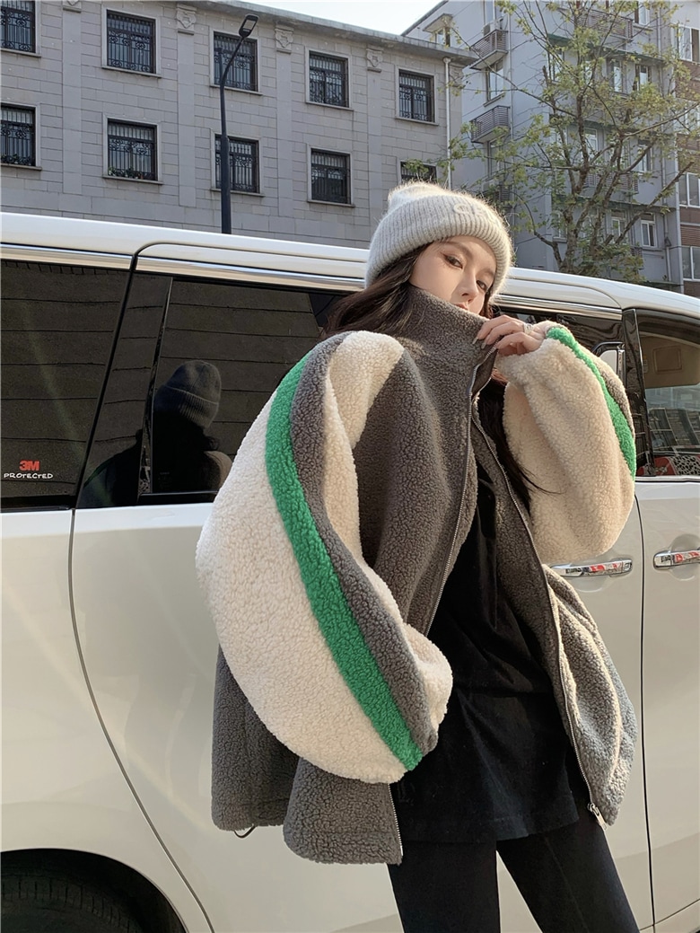 ボアコート ウールコート ジャケット コート アウター 冬 レディース スタンドカラー 韓国 ラムウールコート a3584 ボアコート ウールコート ジャケット コート アウター 冬 レディース スタンドカラー 韓国 ラムウールコート a3584