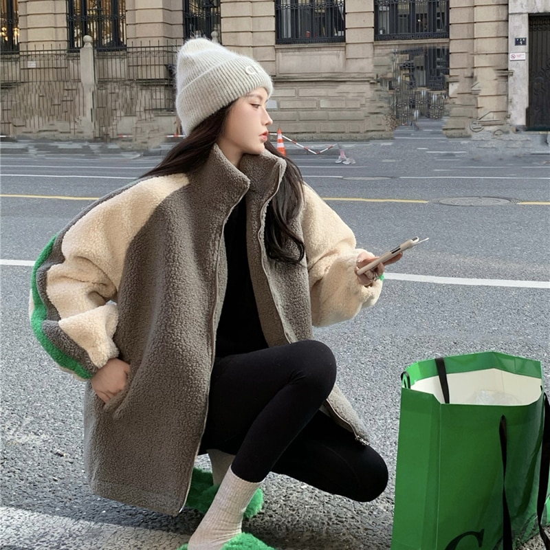 ボアコート ウールコート ジャケット コート アウター 冬 レディース スタンドカラー 韓国 ラムウールコート a3584 ボアコート ウールコート ジャケット コート アウター 冬 レディース スタンドカラー 韓国 ラムウールコート a3584