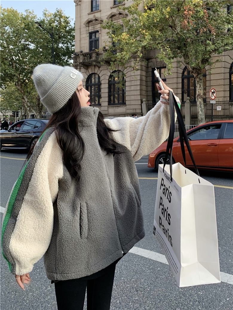 ボアコート ウールコート ジャケット コート アウター 冬 レディース スタンドカラー 韓国 ラムウールコート a3584 ボアコート ウールコート ジャケット コート アウター 冬 レディース スタンドカラー 韓国 ラムウールコート a3584