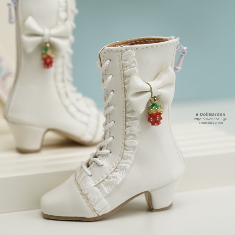 ドール用靴 BJD 1/4 1/6 ショートブーツ ハイヒール クリーム/ホワイト/ピンク YOSD/MSDサイズ球体関節人形用シューズ 蝶結び フリル ドール用靴 BJD 1/4 1/6 ショートブーツ ハイヒール クリーム/ホワイト/ピンク YOSD/MSDサイズ球体関節人形用シューズ 蝶結び フリル