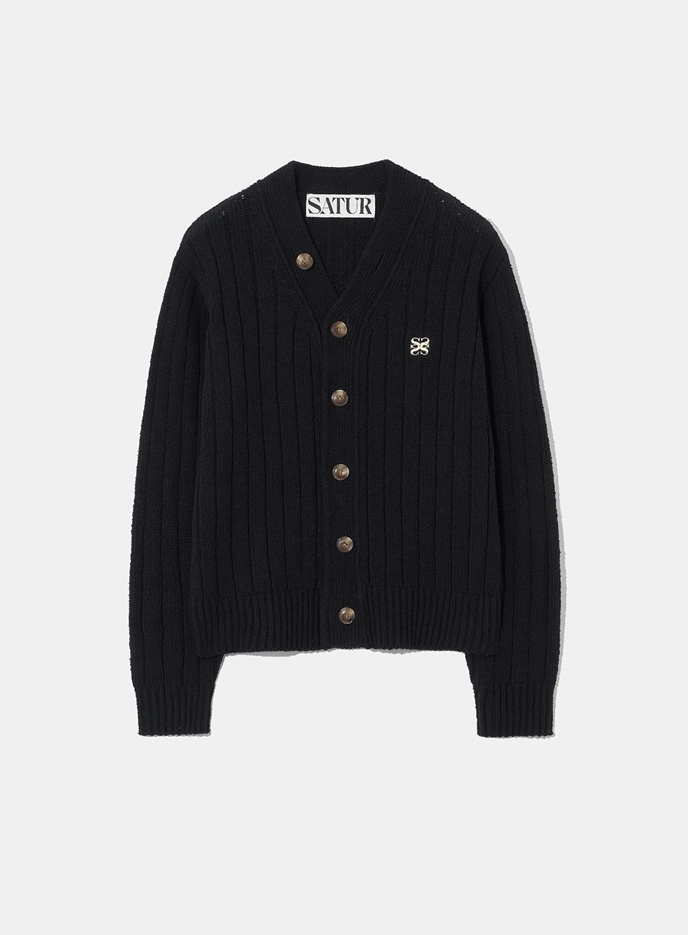 [세터] (W) ファロ オーバーサイズ ブクル カーディガン ( Classic Black )