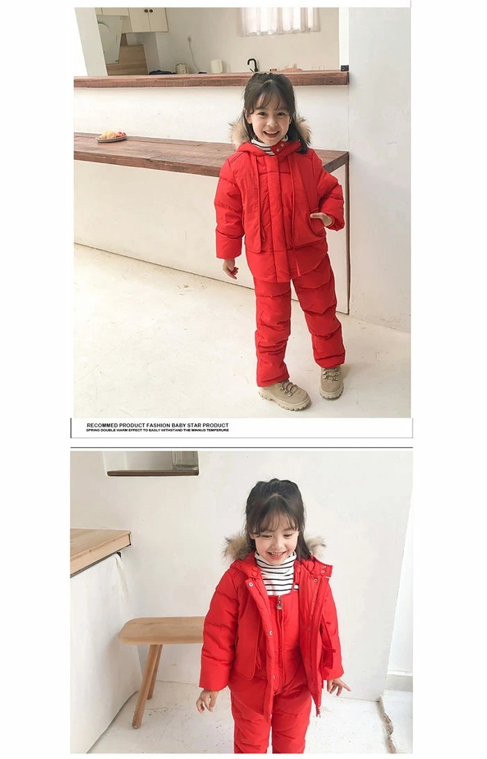 ダウンコート　キッズ　アウター ダウンジャケット コート ダウンオールワン 子供服 女の子 男の子　セットアップ　コート ジャケット 長袖 ラクーンファー付き あたたかい こども 防寒 アウトドア 秋
