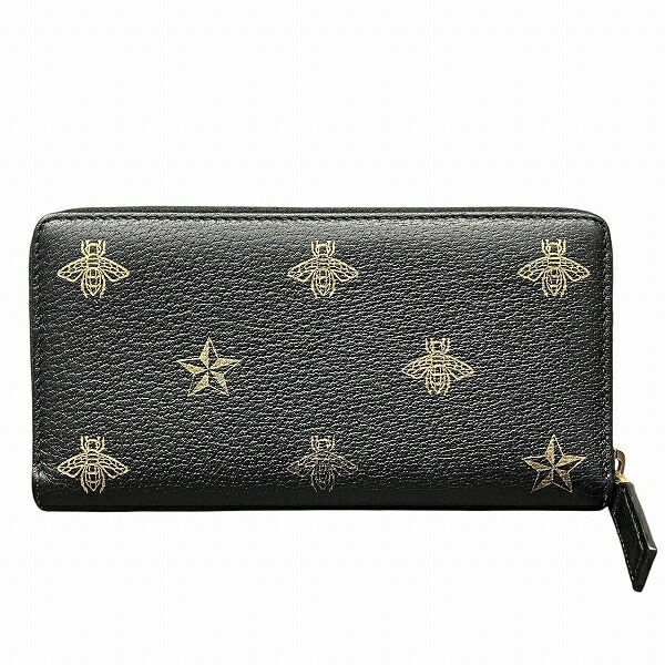 グッチ アニマリエ ビー&スター 495062 ラウンドジップ 長財布 レディース【中古】 グッチ アニマリエ ビー&スター 495062 ラウンドジップ 長財布 レディース【中古】