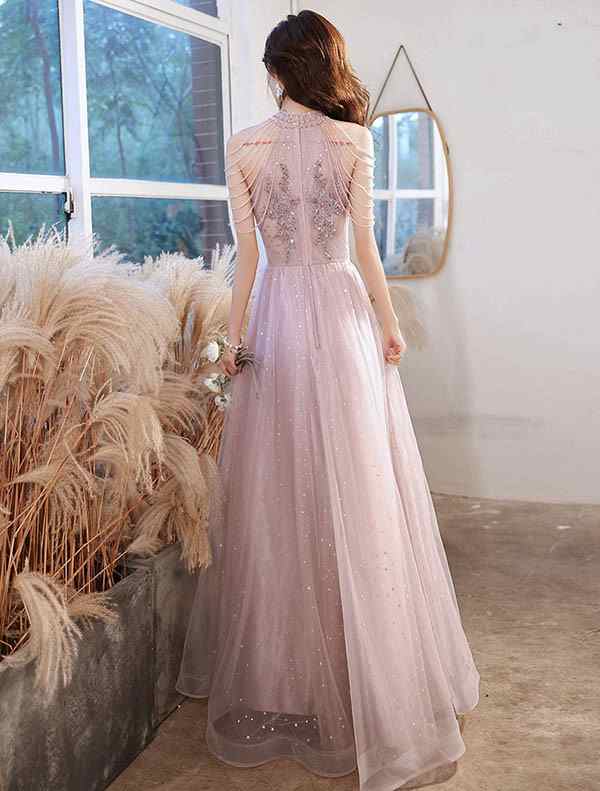 パーティードレス ロング 演奏会 キラキラ 星柄 ドレス ブラック 黒 小さいサイズ XS 大きいサイズ 3L 半袖 成人式 同窓会 大人 ピアノ 発表会 演奏会 Aライン パーティードレス ロング 演奏会 袖付き キラキラ 星柄 ドレス 小さい