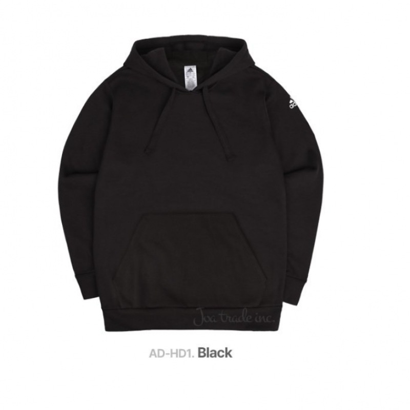 アディダスフリースプルオーバー起毛フード付きTシャツ AD-HD1 ブラックグレー