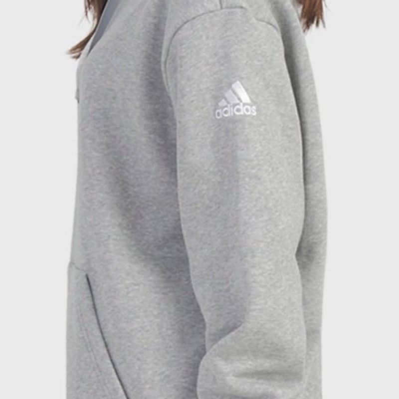 アディダスフリースプルオーバー起毛フード付きTシャツ AD-HD1 ブラックグレー