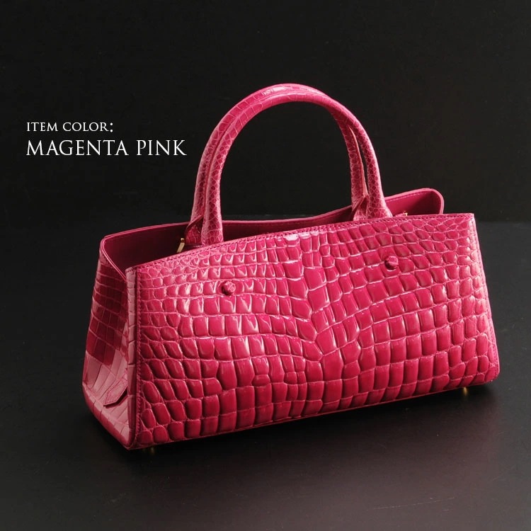クロコダイルレザーハンドバッグ横型 クロコダイルレザーハンドバッグ横型