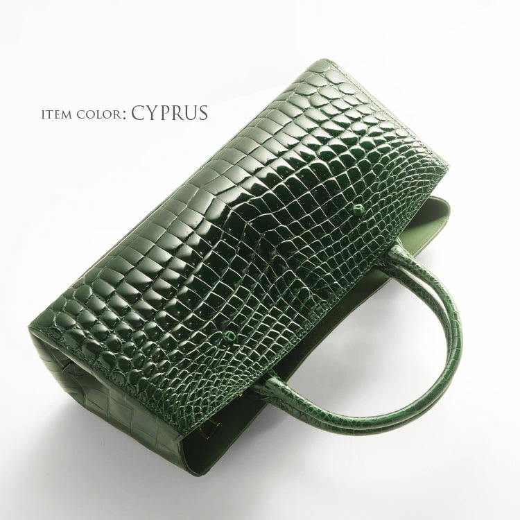 クロコダイルレザーハンドバッグ横型 クロコダイルレザーハンドバッグ横型