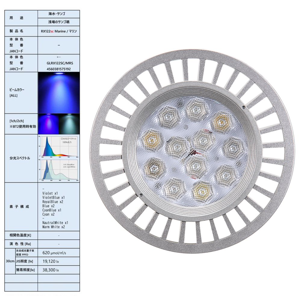 ボルクスジャパン　Ｇｒａｓｓｙ　ＬｅＤｉｏ　ＲＸ１２２ｓｃ　Ｍａｒｉｎｅ／マリン　銀　ＣＲＣ10―35―70―10―00