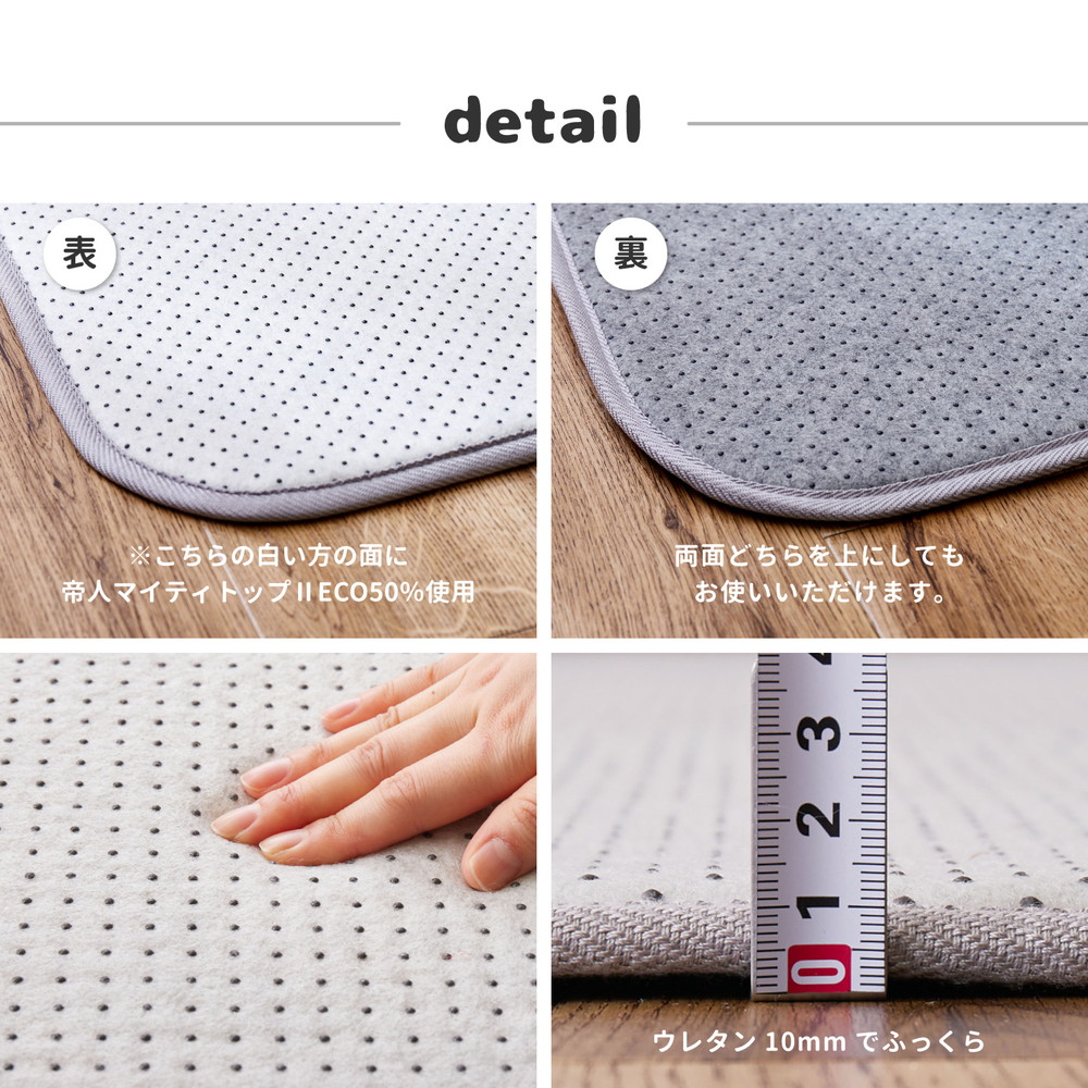 アンダーラグ 約170×170cm 両面 滑り止め付き ウレタン入り 防音 防ダニ 抗菌防臭