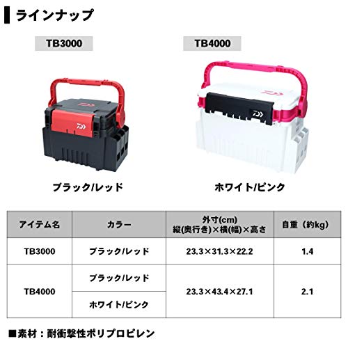 ダイワ(DAIWA) タックルボックス TB3000 ブラック/レッド 釣り ボックス