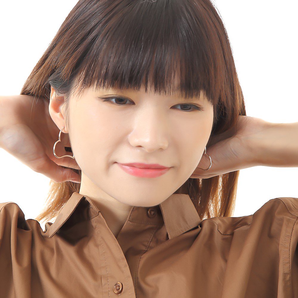 18金 K18 フープ ピアス オープン ハート レディース ホワイトゴールド 直径 35mm 両耳