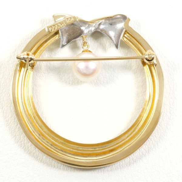 PT900 プラチナ K18YG ブローチ パール(真珠) 総重量約4.8g ジュエリー 中古 PT900 プラチナ K18YG ブローチ パール(真珠) 総重量約4.8g ジュエリー 中古