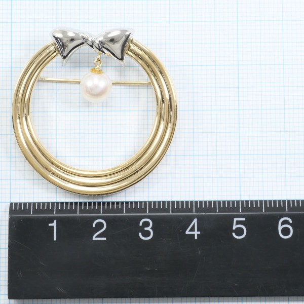 PT900 プラチナ K18YG ブローチ パール(真珠) 総重量約4.8g ジュエリー 中古 PT900 プラチナ K18YG ブローチ パール(真珠) 総重量約4.8g ジュエリー 中古