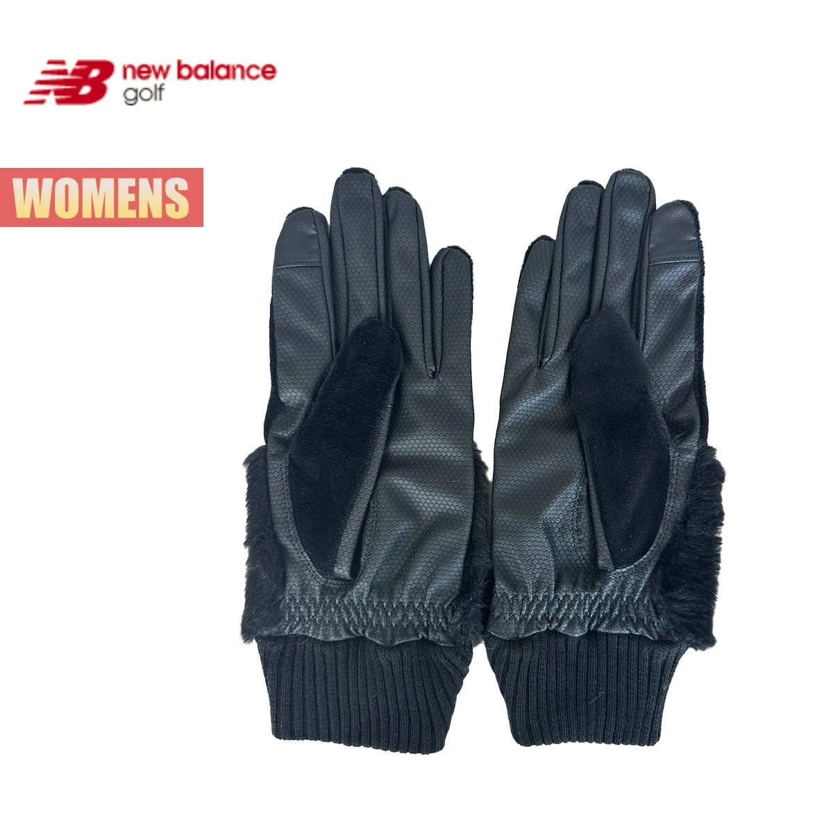 ゴルフ グローブ レディース 両手用グローブ golf モバイルタッチパネル機能 レザー素材 モコモコ ブランドロゴ ゴルフアクセサリー 保温 防寒 ブラック ホワイト ベージュ
