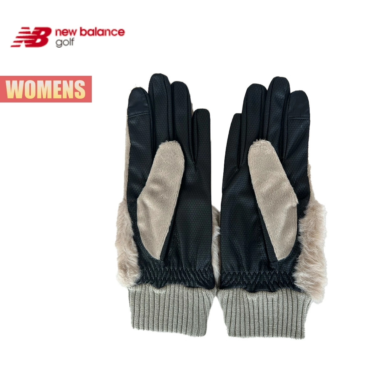 ゴルフ グローブ レディース 両手用グローブ golf モバイルタッチパネル機能 レザー素材 モコモコ ブランドロゴ ゴルフアクセサリー 保温 防寒 ブラック ホワイト ベージュ