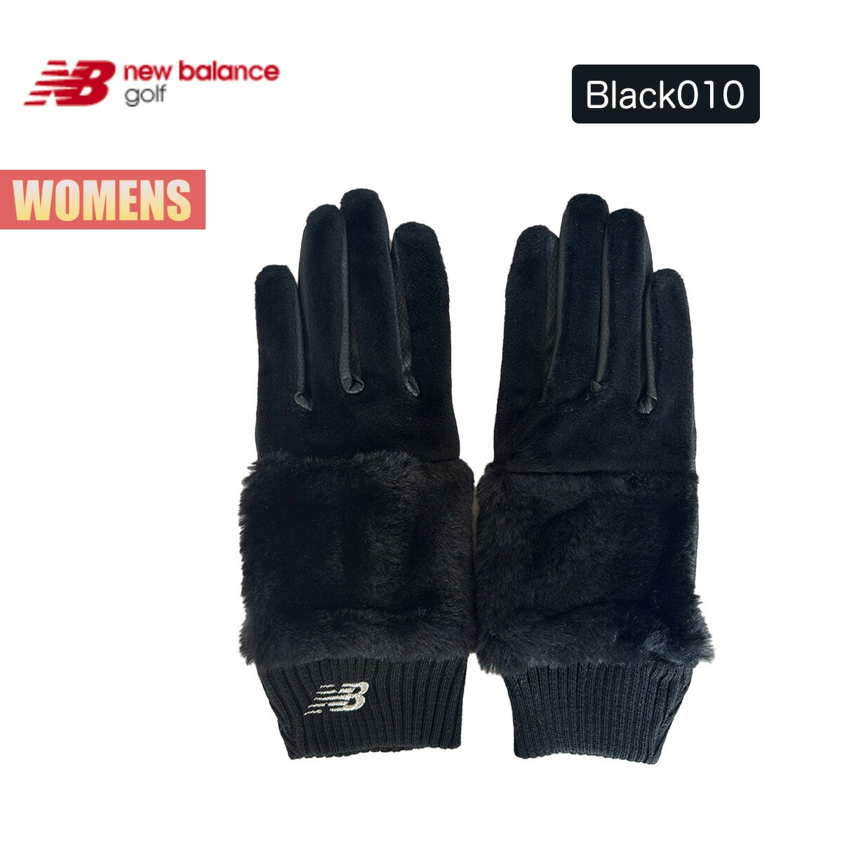 ゴルフ グローブ レディース 両手用グローブ golf モバイルタッチパネル機能 レザー素材 モコモコ ブランドロゴ ゴルフアクセサリー 保温 防寒 ブラック ホワイト ベージュ