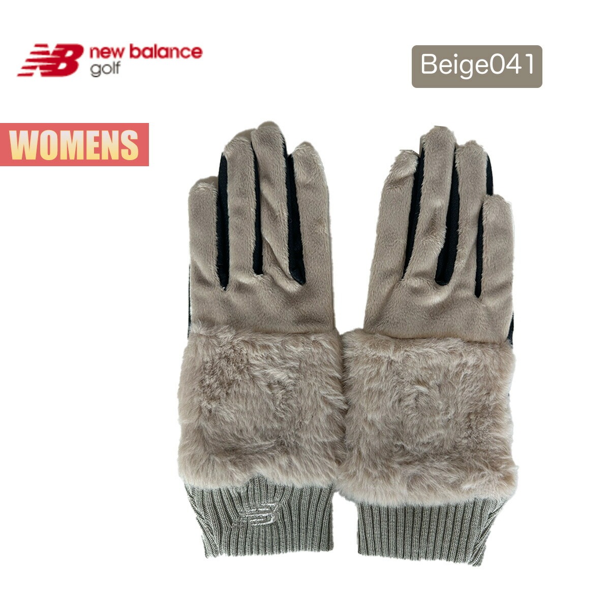 ゴルフ グローブ レディース 両手用グローブ golf モバイルタッチパネル機能 レザー素材 モコモコ ブランドロゴ ゴルフアクセサリー 保温 防寒 ブラック ホワイト ベージュ