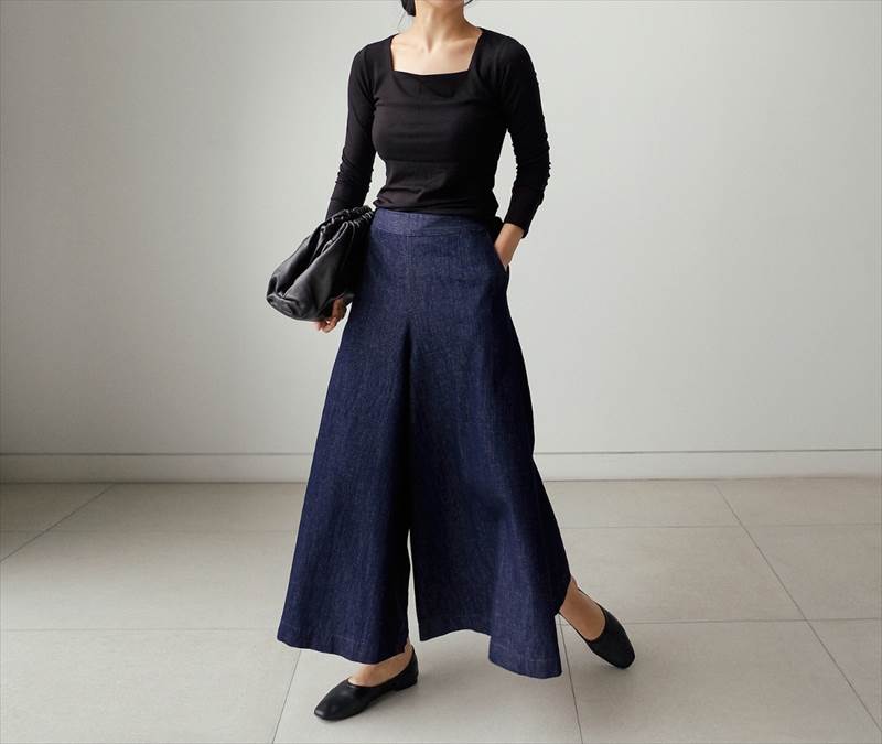 ボトムス パンツ デニムパンツ カジュアルパンツ ワイドパンツ ポケット ウエストゴム かわいい 大人可愛い きれいめ シンプル カジュアル 大人 上品 おしゃれ かっこいい こなれ感 ラフ メンズラ