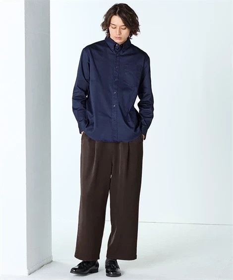 ロングパンツ セットアップ可能 ストレッチタックワイドパンツ 大きいサイズ有